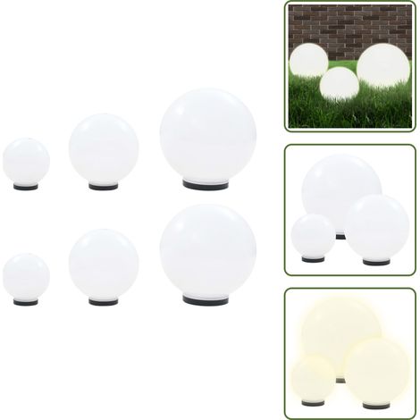6 pcs Jeu de lampe boule à LED PMMA sphérique 20/30/40 cm - Lampes De Jardin - Éclairage Extérieur - Luminaires Extérieurs - Décoration Extérieure - Boules Lumineuses (1/5)