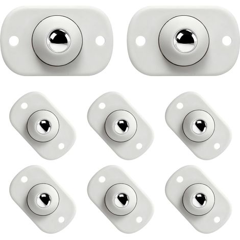 8 Pièces Mini-Roulettes Auto-Adhésives – Roulettes Pivotantes 360° pour Petit Électroménager  Portée Jusqu'à 18kg  Blanc pour Meubles & Maison