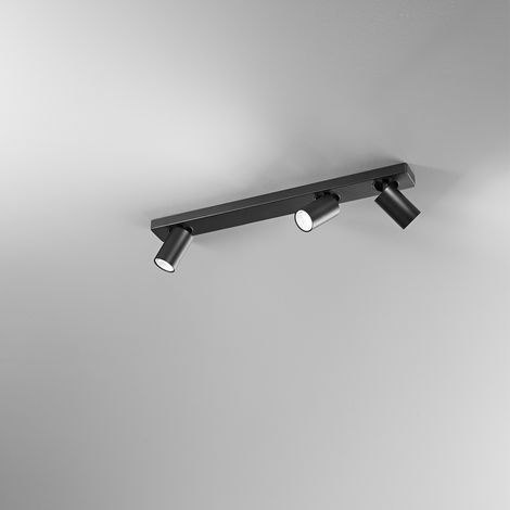 Spot Cilindrico Moderno Oddy Alluminio Nero 3 Luci Gu10 (1/2)