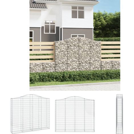 The Living Store - Gabione mit Hochbogen 200x30x160/180 cm Verzinktes Eisen (1/5)