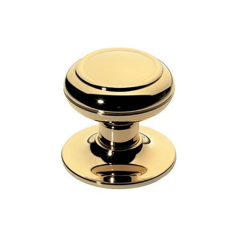 Bouton stylisé centre de porte Ø75 mm PVD CADAP - Laiton poli - 129/PVDB
