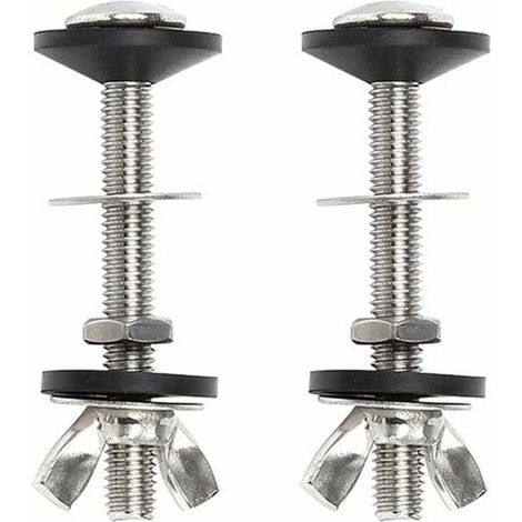 Juego de 2 pernos para tanque de inodoro - Kit de fijación universal de acero inoxidable con doble sello - Fácil de instalar (1/5)