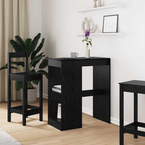 vidaXL Bar Table Black Oak 90 x 47.5 x 103.5 cm Engineered Wood