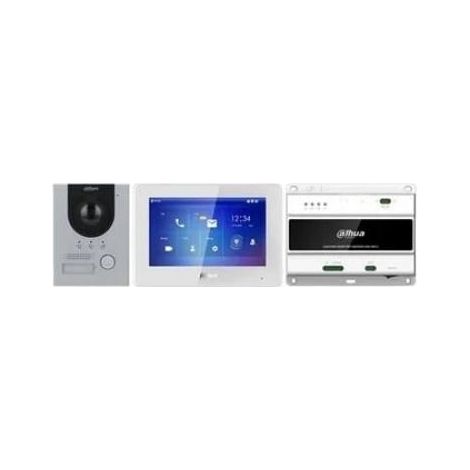Dahua KTD01(F) Kit de Videoportero 2 Hilos, Cámara de 2MP, Pantalla Táctil de 7", IP65, Soporte Móvil DMSS