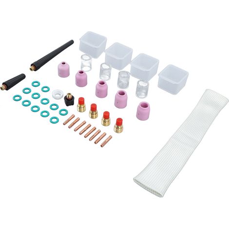 Kit de 38 pièces pour torche de découpe plasma TIG : lentille à gaz, buse en verre, joint torique et consommables pour WP9, 20 et 25Tig.