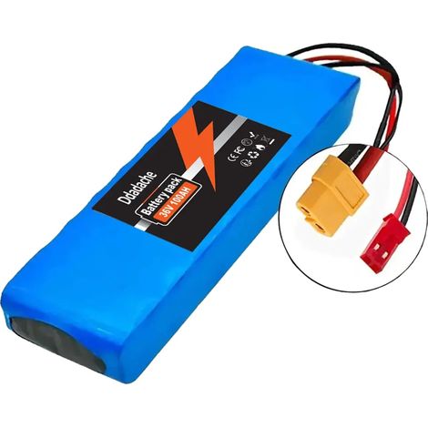 Batería para bicicleta eléctrica, capacidad de 100000 mAh, configuración 10S2P, XT60-JST (1/2)