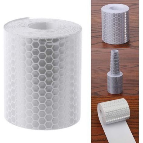 Nastro riflettente, 5 cm x 3 m, per auto, moto, rimorchi, trattori e camion, sicurezza stradale (bianco) (1/3)