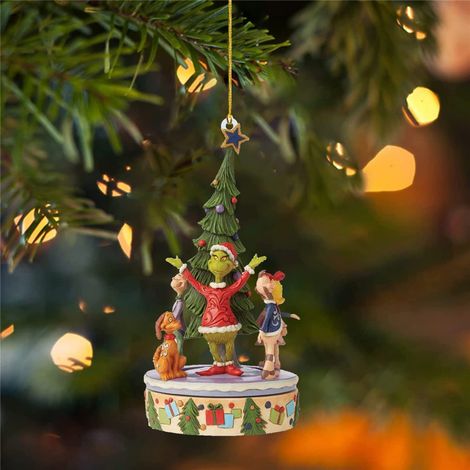 Décorations de sapin de Noël Grinch - Figurine suspendue pour sapin de Noël A (1/2)