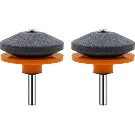 Lot de 2 aiguiseurs de lames de tondeuse à gazon universels pour perceuse électrique et perceuse manuelle Orange (1/5)