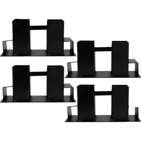 Wolketon Supporto per accatastare la legna da ardere Nero 4x (1/5)