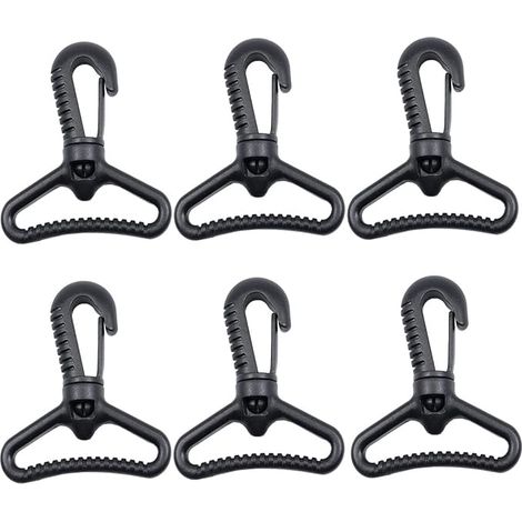 Mousquetons en plastique, mousqueton pivotant en plastique pour porte de poussée - Mousqueton rotatif - Mousqueton rotatif - Fermoir à boucle pour sangle, Noir（3.8cm）