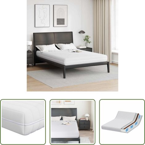 Matelas à ressorts - Matelas Blanc 140 x 190 cm Ressort ensaché (1/5)