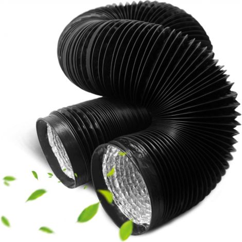 Tuyau d'évacuation flexible en PVC et aluminium de 2 mètres, diamètre 100mm pour salle de bain cuisine sèche-linge (1/5)