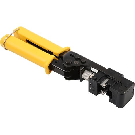 Outils réseau : pince à sertir pour câbles RJ45, pince coupante, testeur de câbles UTP, connecteurs CAT6, pince coupante pour câbles modulaires.