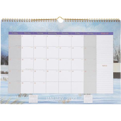 Calendrier de bureau à suspendre, calendrier mural 2022-2024, calendrier à rabat-42X30CM (1/3)