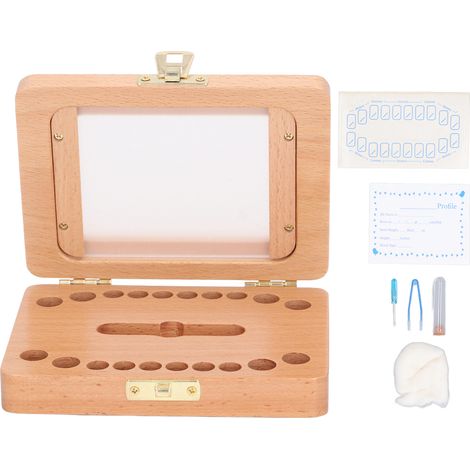 Boîte Souvenir en Bois pour Premières Dents de Bébé - Coffret de Conservation Cheveux et Dents de Lait - Cadeau Mémoire Enfantine Fille Garçon (1/5)