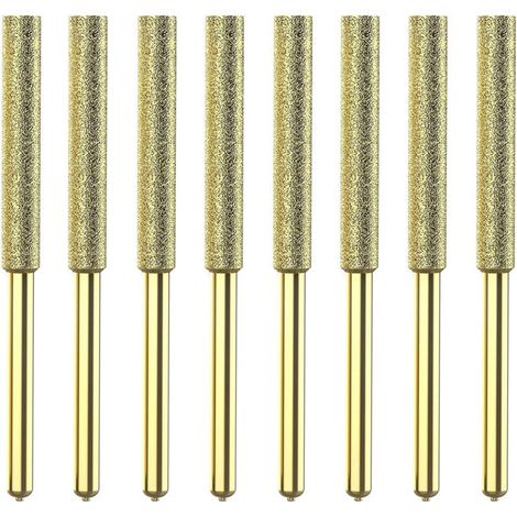 Diamant Affuteur Affuteuse de Chaine Tronçonneuse,Lime à Pierre pour Scie à Chaîne,Gabarit Affutage Chaine,avec 4,8 mm pour Affûter et Poncer,8 Piezas (1/4)