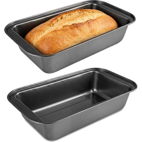 2 Pièces Moule À Pain Antiadhésif En Acier Au Carbone pour Pâtisserie 28 x 15 x 6 cm Moule à Cake avec Revêtement Antiadhésif, Moules à Pain Rectangulaires en Acier Inoxydable (1/5)