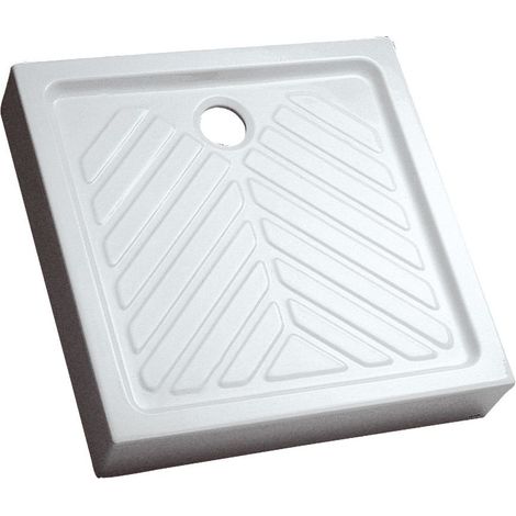 Allia – Receveur de douche à encastrer carré 80x80cm – Hauteur 16cm – Pour chantiers humides – Bonde de vidage incluse – Geberit (1/3)