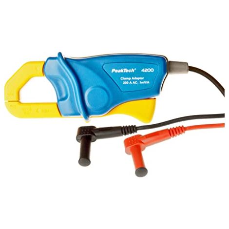 Adattatore pinza amperometrica PeakTech 200 A AC (corrente alternata) per multimetro digitale, 1 pezzo, P 4200, blu (1/4)