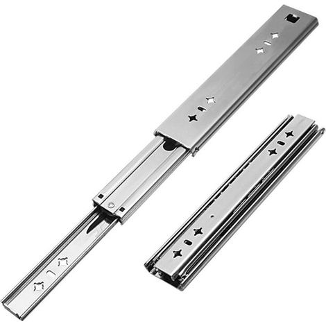 coulisse a bille lot de 2 (1 paire) - rail pour tiroir - rail tiroir coulissant - glissiere tiroir haute qualité - facile à monter(5320 heavy duty slide - 10") (1/5)