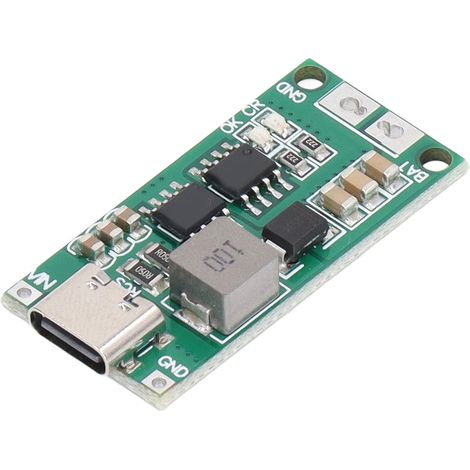Batterielademodul Typ C auf 8,4 V, guter Schutz, Boost-Spannung, Lithium-Batterie-Ladeplatine, grün, 4 A (1/5)