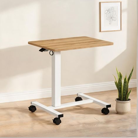 Bureau assis-debout réglable en hauteur finition bois naturel (1/5)