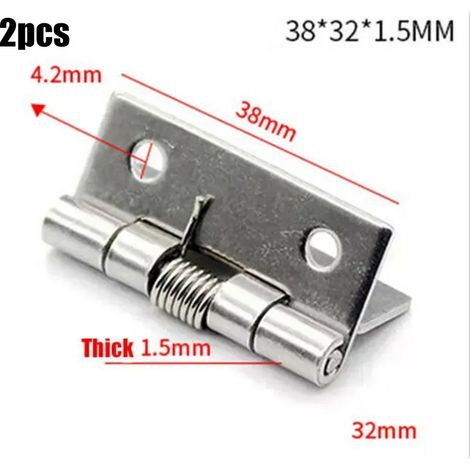 (1,5 pouce - Chine continentale) 2 charnières de porte à ressort argentées en acier inoxydable à fermeture automatique - Quincaillerie pour la maison (1/5)