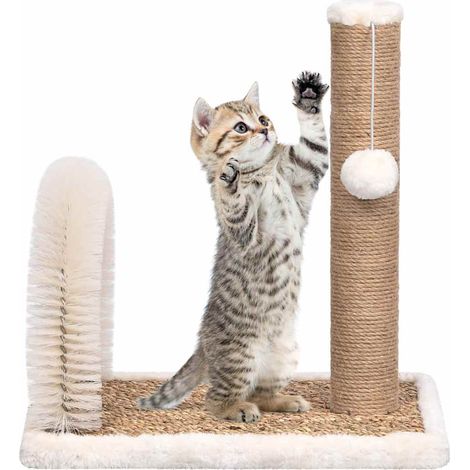 Katzenbaum mit Fellpflegebogen und Kratzsäule