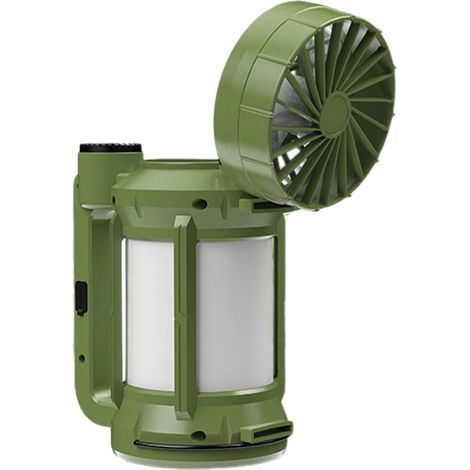 Linterna LED para camping,Lámpara con ventilador para tienda de campaña,Actividades al aire libre,Portátil y recargable,22 x 11 x 11 cm,Negra (1/5)