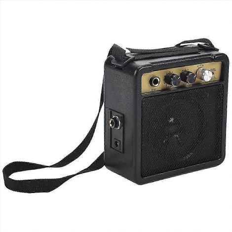 Mini amplificateur de guitare, 5W, avec une prise d'entrée de 6,35 mm et une sortie casque de 14 pouces, prend en charge le réglage du volume. (1/5)