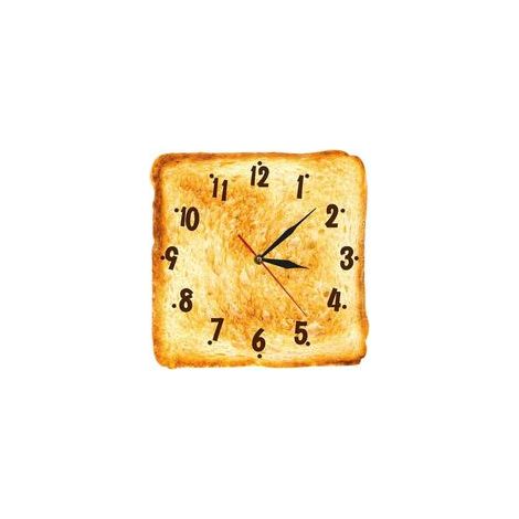 Wall Clock, Silent Clock, Quiet Wall Clocks, Contemporary Clock Design, Trendy Wall Clock, Funky Toast Clock, Creative Wall Decoration 30x30x4m for Home, Living Room and Bedrooms