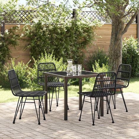 5-teiliges Garten Dining-Set Schwarz Poly Rattan vidaXL585630 (1/5)
