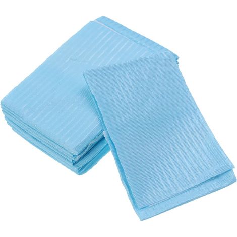 Lot de 10 Bavoirs Dentaires Jetables en Polyéthylène Bleu, Absorbants et Protecteurs des Liquides, pour Chirurgie Orale et Usage en Cabinet Dentaire Couleur Couleur Aléatoire (1/5)