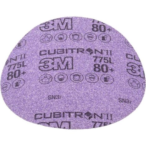 3M Disque abrasif adhésif (CER) Hookit 775L Non perforé,-⌀ 150 mm, Grain: 80 (1/2)