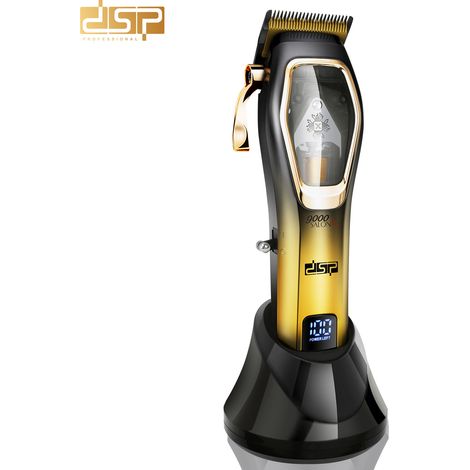 Tondeuse à cheveux rechargeable USB (dorée), acier inoxydable, sans eau, gravure laser, batterie brossée (1/3)