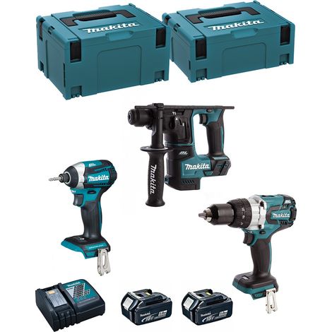 MAKITA Kit MK306RTJ (DHR171 + DHP481 + DTD154 + 2 x 5,0 Ah + DC18RC + MAKPAC 2 + MAKPAC 3) (1/5)