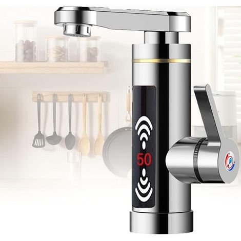 Robinet d'Eau Chaude Instantané Électrique - Affichage LED Numérique - Angle Ajustable - Chauffe-Eau- Prise Directe pour Cuisine & Salle de Bain (1/5)