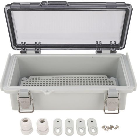 Boîte électrique extérieure de 7,9x3,9x2,8 pouces, jonction en plastique étanche IP67 avec couvercle transparent (1/5)