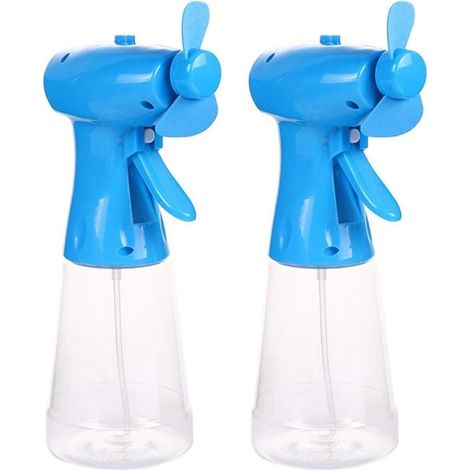 Ventilador Portátil - Con Nebulizador - Depósito 400 Ml - Batería Recargable 800 Mah - Para Oficina Viaje Exterior - Pack De 2 (1/5)