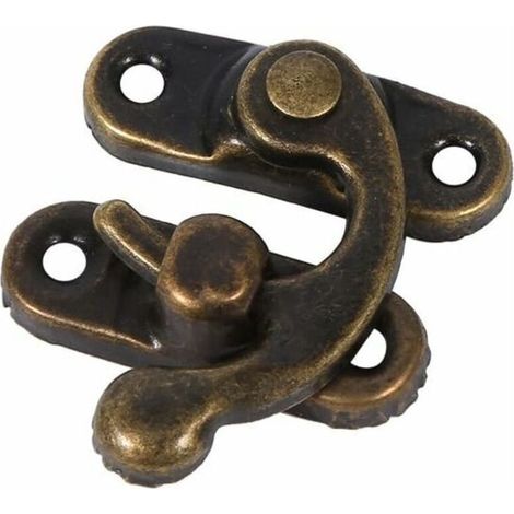 Ferme à loquet antique droit/gauche en bronze foncé – Lot de 12 pièces pour boîtes en bois, bijoux, vin ou décoration artisanale