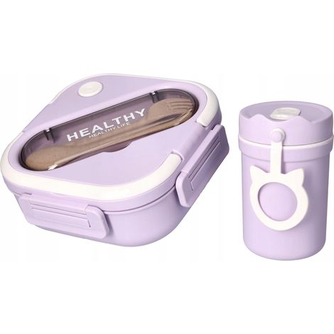 Fiambrera de 1300 ml + vaso de 330 ml MORADO (19197cm+127.5cm)