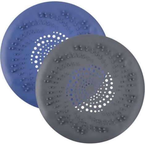 【Couvercle de Drain】 2 pièces Filtre à Évier en Silicone TPR 15cm Bleu/Noir avec Ventouses Anti-Colmatage Collecteur de Cheveux (1/4)