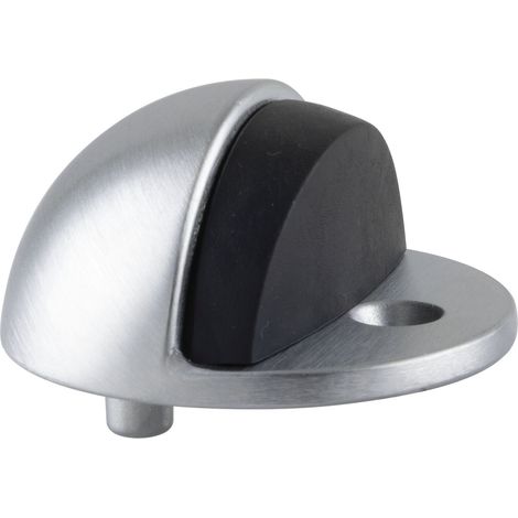 Marchesi Boden Türstopper mit Marchesi Bodenplatte ø 45 mm - Anschlaghöhe 17 mm - Messing verchromt matt mit Zapfen ø 6 mm (1/2)