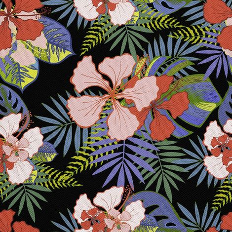 Outdoor Dekostoffe Oxford - Motiv exotische Blumen I DX503 (1/5)