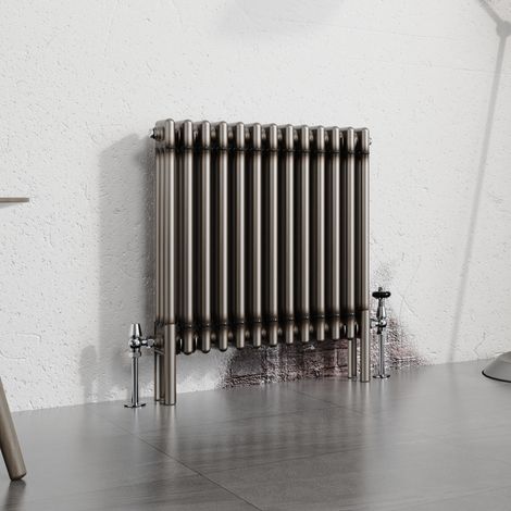 Warmehaus Traditional Radiator Raw Metal 600x607mm Triple Column (1/5)
