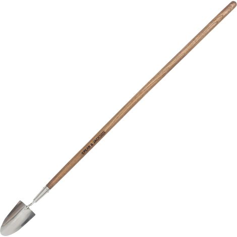 Transplantoir de Jardin à Manche Long 1065 mm (42 Pouces), Tête en Acier Inoxydable Poli, Manche en Bois, Outil Grande Portée pour Plantation (1/5)