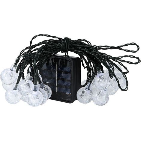 LED-Lichterkette, solarbetrieben, 6,5 m, Schutzart IP55, warmweiß (1/5)