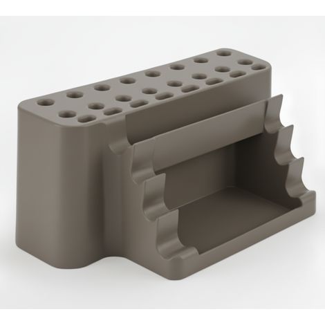 Organisateur de pinceaux, support gris avec plateau, 26 emplacements (1/3)