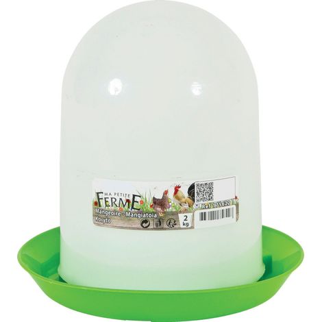 Mangeoire silo en plastique, capacité 2 kg, basse cour - animallparadise
